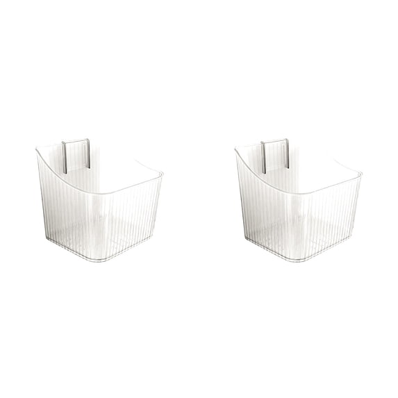 Plastic Wall Mount Organizer, Adhesive Cabinet Door Storage Bins Wall Storage Box for Vegetable, Makeup Container Stackable Organizer Basket for Kitchen, Bathroom, Cabinet, Pantry, Office