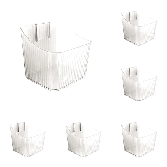 Plastic Wall Mount Organizer, Adhesive Cabinet Door Storage Bins Wall Storage Box for Vegetable, Makeup Container Stackable Organizer Basket for Kitchen, Bathroom, Cabinet, Pantry, Office