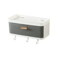 thumbnail image 1 of Plastic Wall Mounted Bathroom Shelf with Suction Cups Multi Compartment Organizer for Toiletries Easy Installation Without Drilling Removable and Washable Storage, 1 of 6
