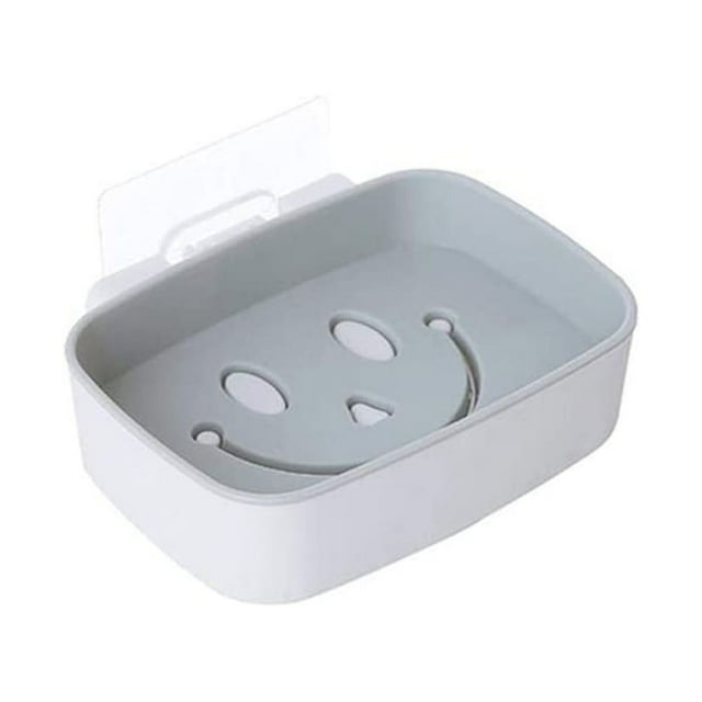 Plastic Wall Mounted Soap Dish Rack Detachable Double Layer Bathroom ...