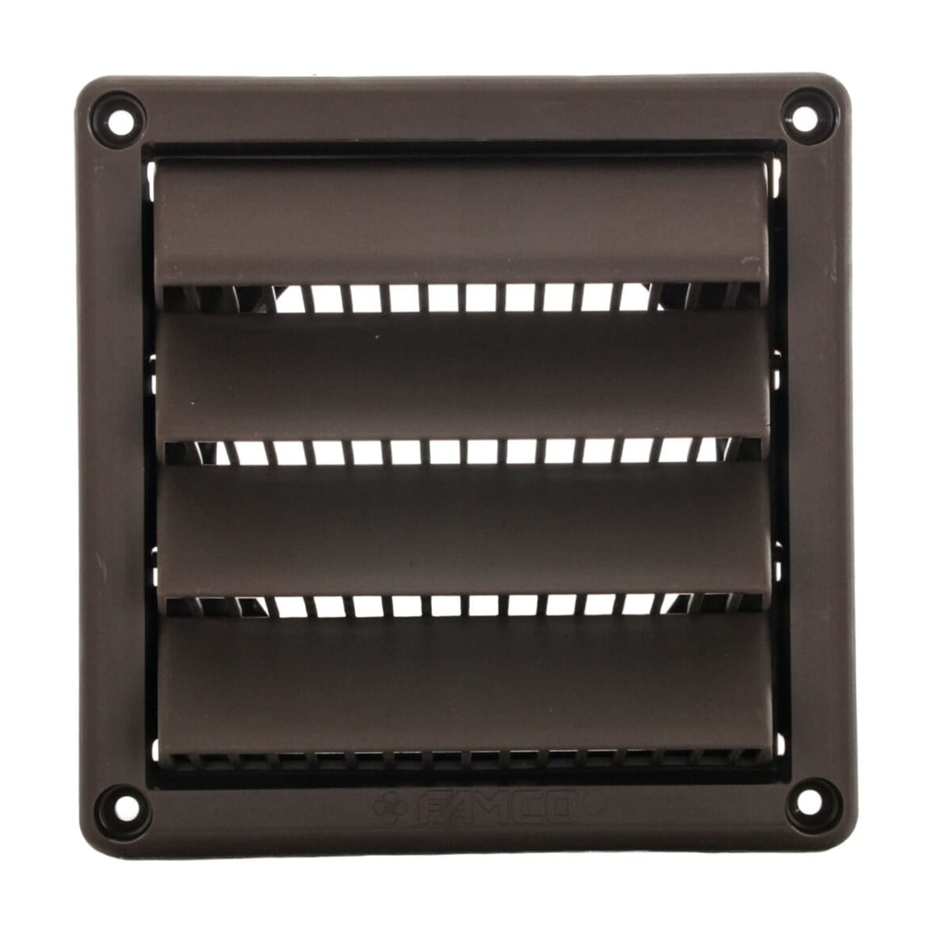 RDP 6" Plastic Wall Vent with Fixed Louvers (Brown)