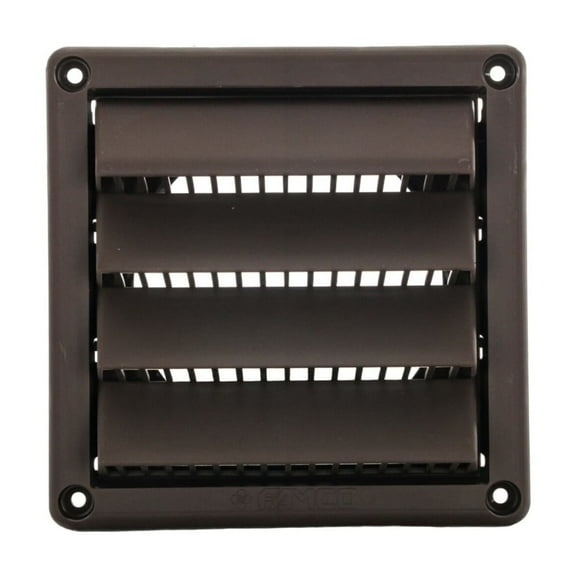 RDP 6" Plastic Wall Vent with Fixed Louvers (Brown)