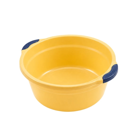 Plastic Wash Basin for Foot & Face Stackable Tub Bucket for Kitchen, Bathroom & Camping | Multipurpose Portable Yellow