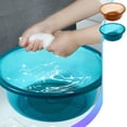 thumbnail image 1 of Plastic Washbasin Foot Bath Basin | Thickened Durable Laundry Basin | Ergonomic Rounded Edge Design | Blue or Coffee | Odorless Material | 29x23x11cm | 1 Pack | Multipurpose Use, 1 of 6