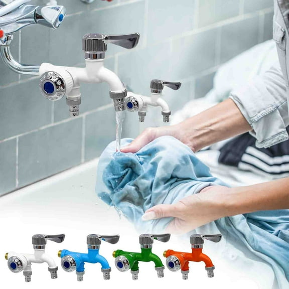 Plastic Washing Machine Faucet Splitter Head Dual Use Y Connector for Laundry Room Faucet Adapter with Easy Installation and Durable Leak-Free Design for Connecting Washing Machine and Utility Sink