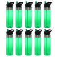 thumbnail image 1 of Plastic Water Bottle 24 oz with Inside Straw - BPA Free, Screw-On Cap, Flip Top Nozzle Mechanism - Slim Translucent Body - Eastman Tritan Copolyester - Green - 10 Pack, 1 of 5