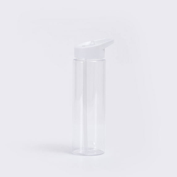 Plastic Water Bottles TASTAN 700Ml Leakproof Sports Water Bottle-Clear Bpa-Free Drinkware for School, Gym & Outdoor Activities, Durable & Easy-Clean, Clear Water Bottle with Straw, White