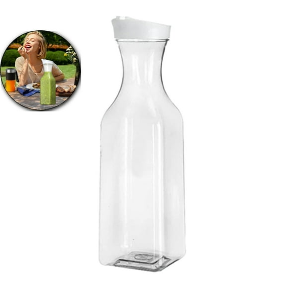 Plastic Water Carafe, Clear Plastic Pitcher, Flip Lid Beverage Jug for Iced Tea Cold Brew Home Bar Parties