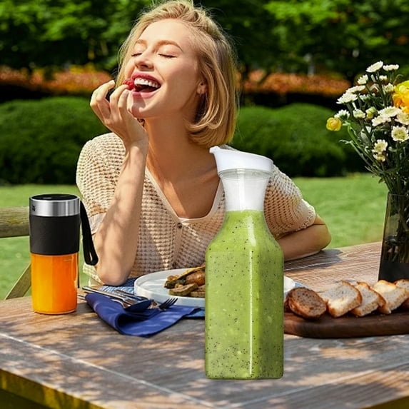 1.5L / 50 Oz Water Carafe Pitcher, 3 Packs Square Base Juice Containers For Fridge, Juice Jugs With Flip Top Lid, Clear Plastic Pitcher For Iced Tea, Powdered Juice, Cold Brew, Lemonade