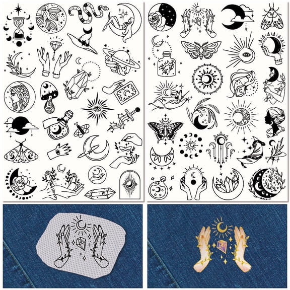 Plastic Water-soluble Embroidery Drawing Sketch Rectangle Moon 297x210mmm 2pcs/set