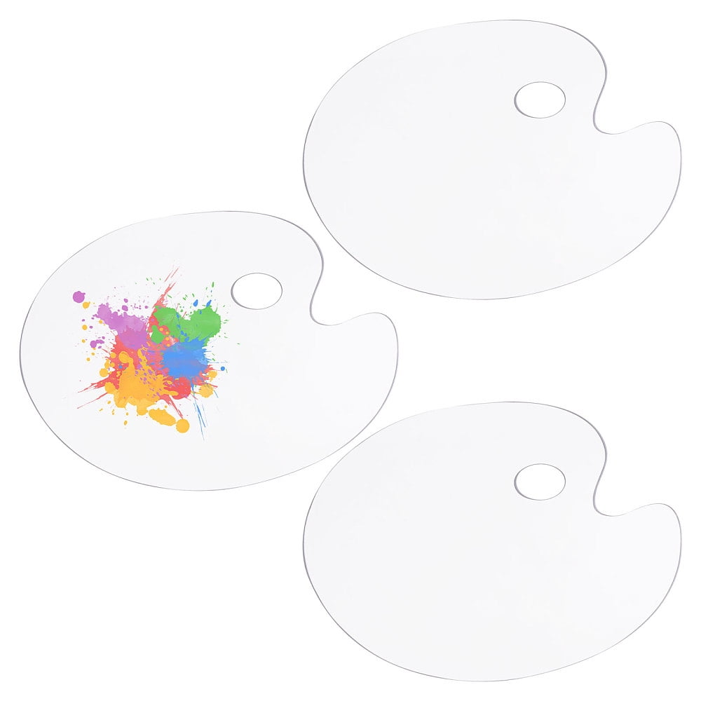 Plastic Watercolor Oil Palette Oval Clear 300x400x2mm Hole: 55x41mm