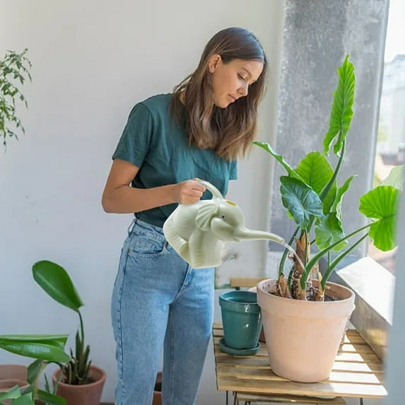 Plastic Watering Can for Indoor Outdoor Plants | Small Lightweight Cute Elephant Shape | Durable Eco-Friendly Plastic | Easy to Hold | Gardening Use | 30x12x18cm | 1 Pack