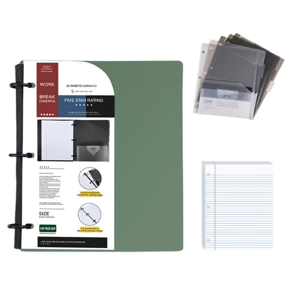 Plastic Waterproof Foldable Binders Notebook with Refill Able Pages 3 Hole Design Suitable for Outdoor and Indoor Use