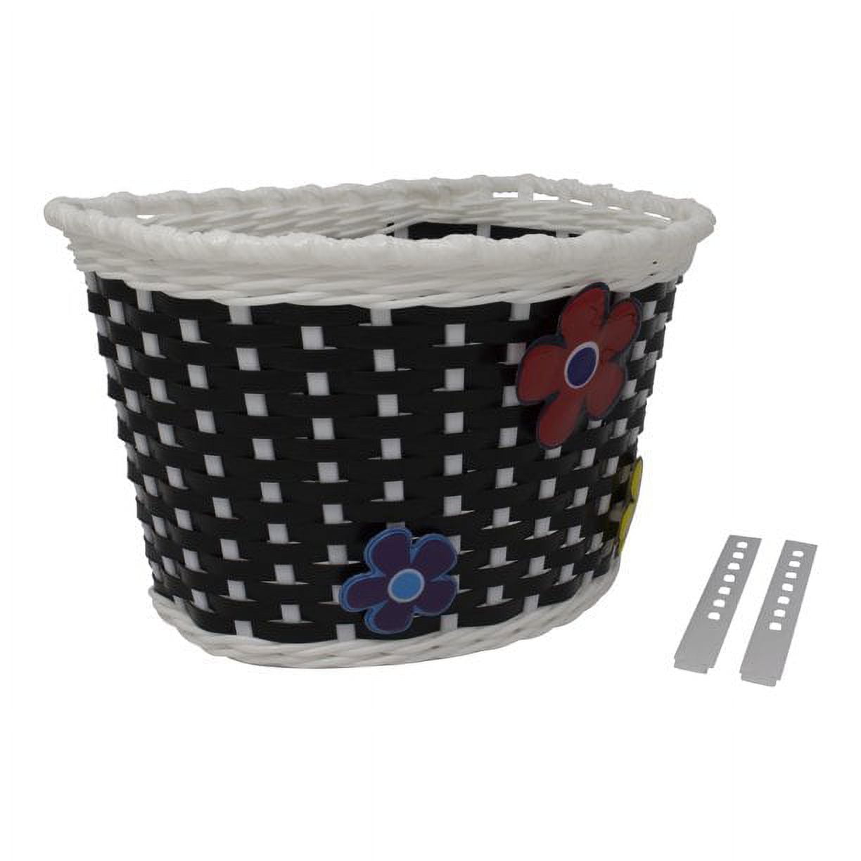 Plastic Weave Basket Black/White