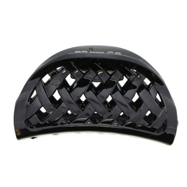 Motique Accessories 2.5 inch Plastic Weaved Jaw Hair Clip for Women and Girls-Black