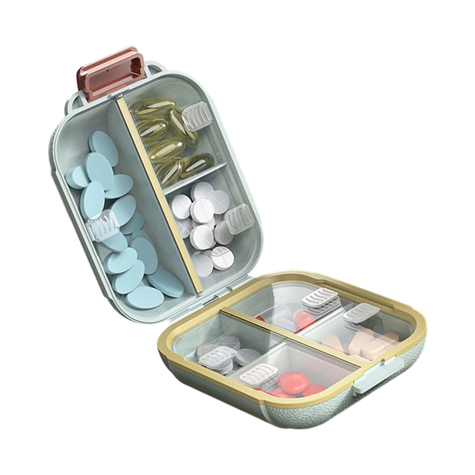 Plastic Weekly Pills Box With 7 Compartments Secure Sealing Storage ...