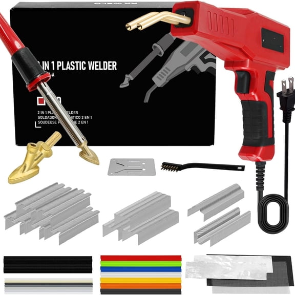 Plastic Welder, 2 in 1 Welding Kit Repair Welder Kit 1000PCS Hot Stapler for Car Bumper Cracks, Kayaks, Plastic Toys