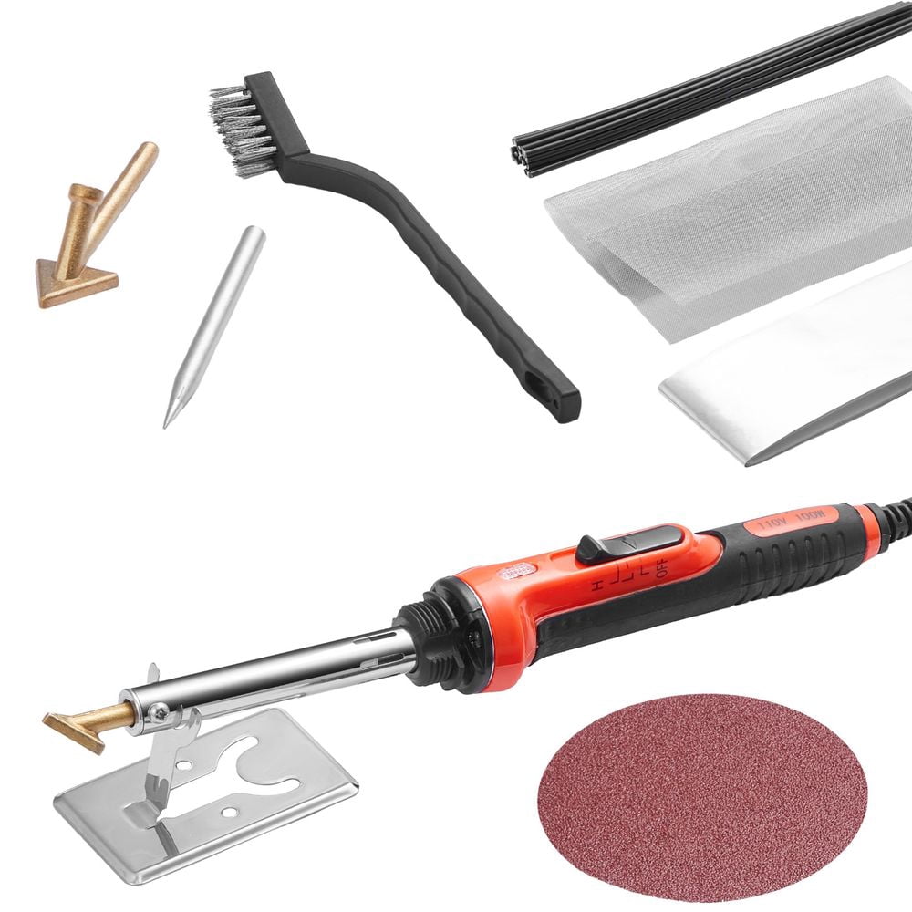 Plastic Welder Kit, 60W/100W Dual-Power Plastic Welding Soldering Iron with 3 Welding Tips and 20 Welding Rods, Professional Plastic Repair Welding Tool for Car Bumper, Kayaks, Toys, Electronics