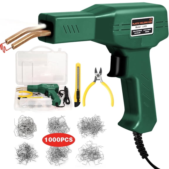 Plastic Welder Kit with 1000 PCS Staples, Pure Copper Transformer, Rapid Heating, Hot Stapler Gun for Car Bumper Repair and Plastic Welding