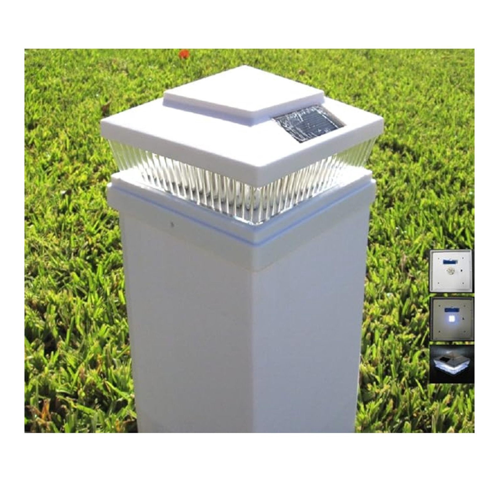 Plastic White 6 X 6 Outdoor 5 LED 78Lumens Solar Post Light (Pack of 4)