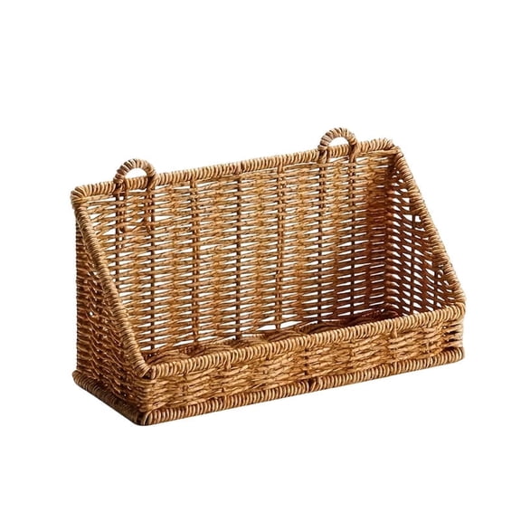 Plastic Wicker Hanging Basket Wall Mount Storage Baskets for Kitchen Organizing Fruit, Onion, Potato, Vegetable, Hanging Fruit Baskets for Kitchen Counter/Pantry/Cabinet 1PC