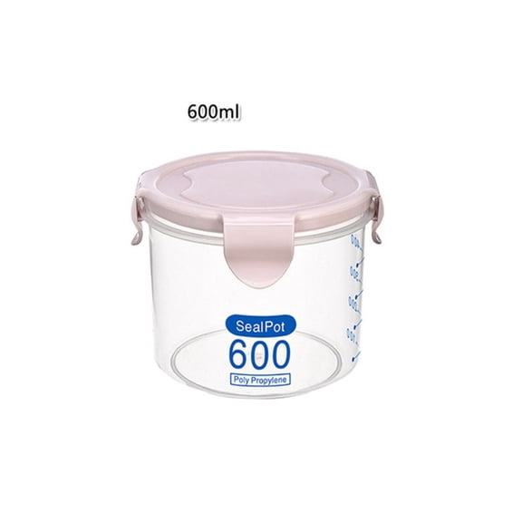 Plastic Wide Mouth Storage Jars Large Straight-sided Clear Empty Refillable Food Containers for Crafts, Cosmetics, Lotions, Kitc (pink,600ml)
