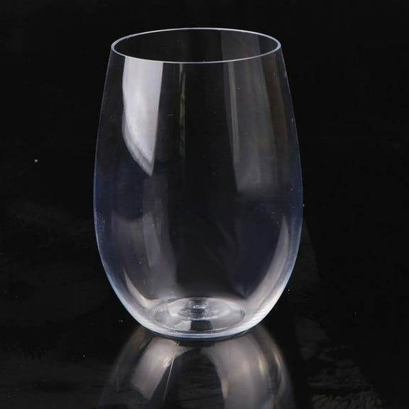 Plastic Wine Glasses Disposable, 16 Oz Stemless Wine Glasses for Party, Reusable Crystal Clear Plastic Cups, Shatterproof and BPA-Free, 1 Pcs, 4.52x3.22"