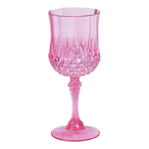 Plastic Wine Glasses Stemmed, Crystal Pattern Wine Glasses with Shatterproof Design, Reusable Plastic Stemware for Champagne, Cocktails, Parties, Weddings & Outdoor Events