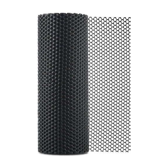 SKYPRO Plastic Wire Mesh Fence, 15.7in x 9.8ft, Black Chicken Wire Netting for Pets, Garden & Poultry