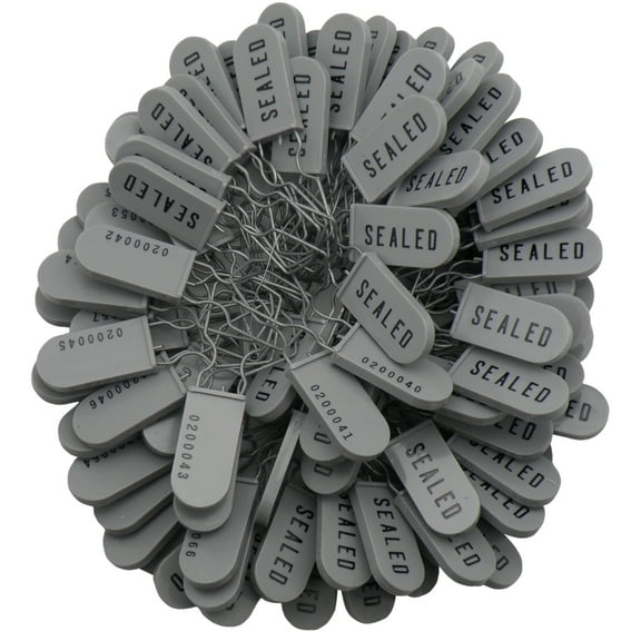 Plastic Wire Padlock Electric Meter Security Lockout Seals Grey 100 Pack