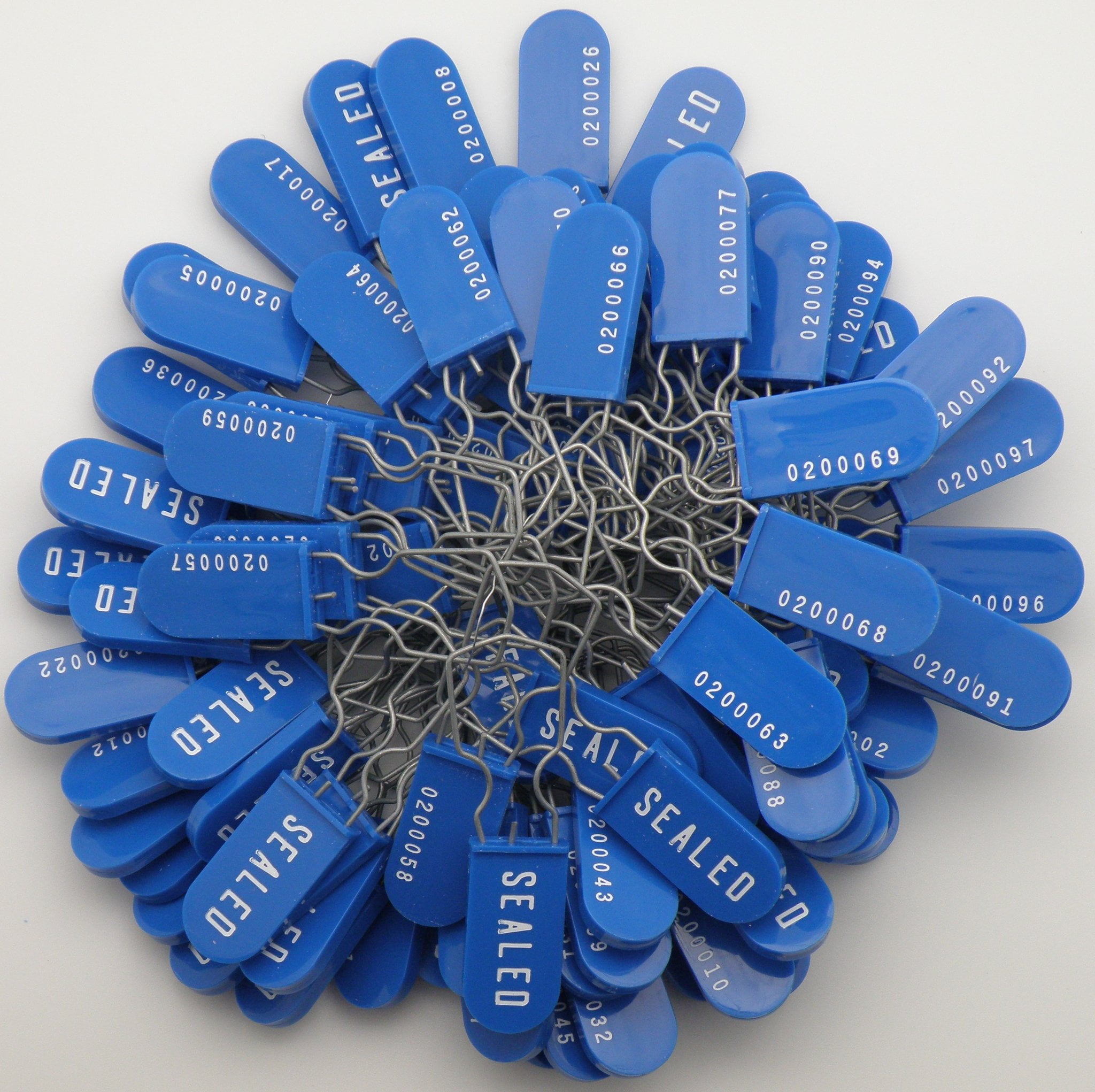 Blue Plastic Wire Padlock Security Seals Pack of 100