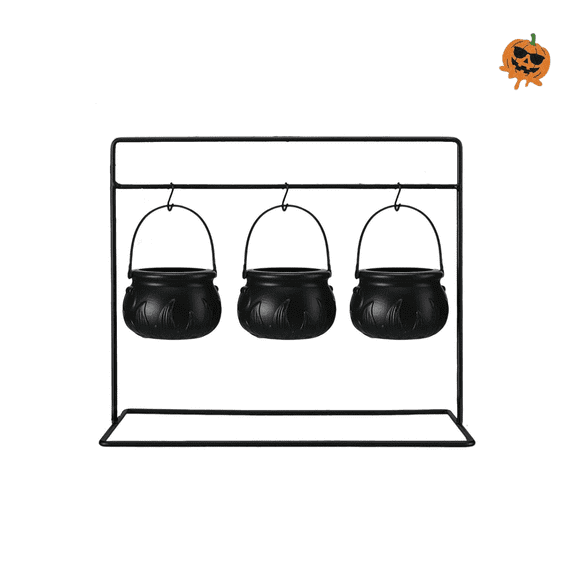 Plastic Witch Cauldron Display Rack Set, Cute Halloween Decoration Candy Bowl Holder, Summerween Decor, Holiday Halloween Table Decoration, Durable Summerween Decorations & Gifts-3pcs