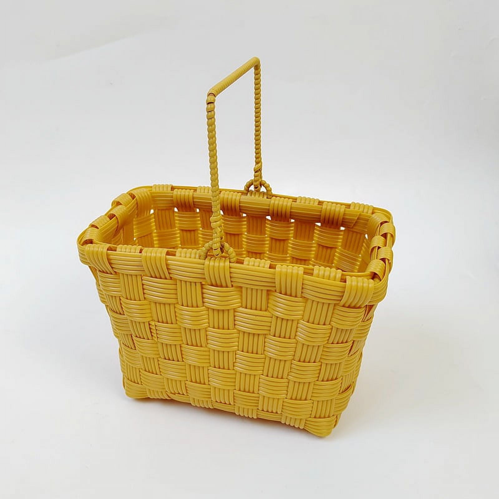 Plastic Woven Basket Storage Basket Desktop Organizer Small Fruit