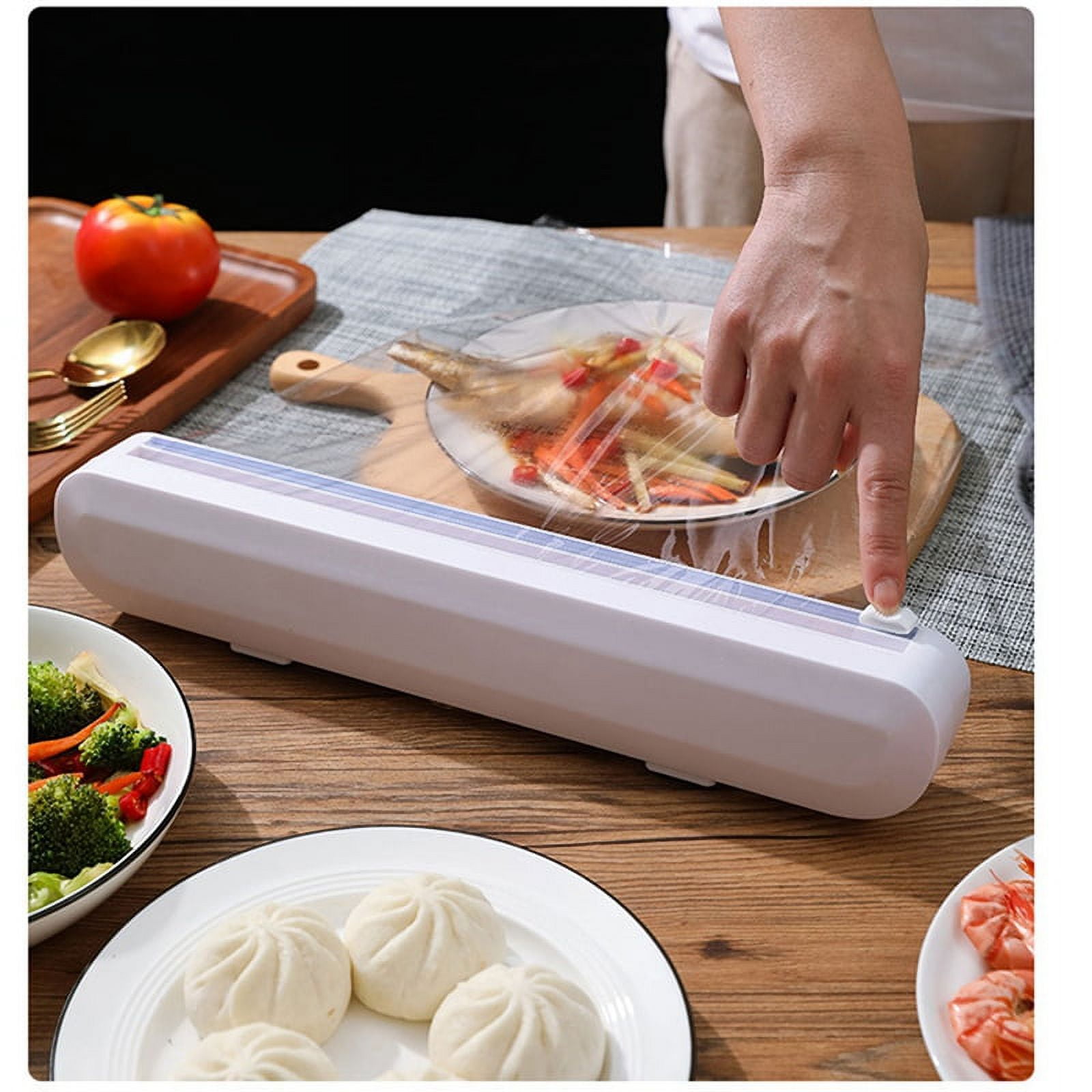 Plastic Wrap Cutter, Sliding Plastic Wrap Cutter with Suction Cup