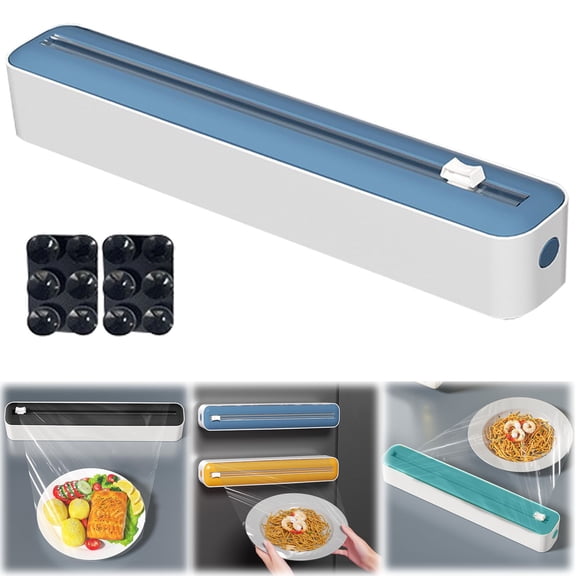 Plastic Wrap Cutter TASTAN Wall-Mounted Cling Film Cutter - Multi-Purpose Plastic Wrap & Aluminum Foil Dispenser Box with Suction Cups | Space-Saving Kitchen Organizer for Easy, Wrap Dispenser, G