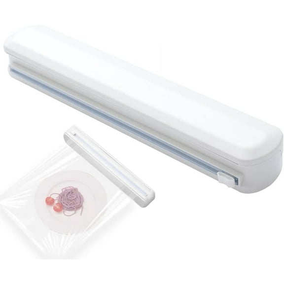 Plastic Wrap Dispenser With Cutter, Reusable Cling Film Dispenser, Cling Wrap Dispenser With Slide Cutter, Also For Aluminum Foil, Tin Foil, Baking Paper (M)