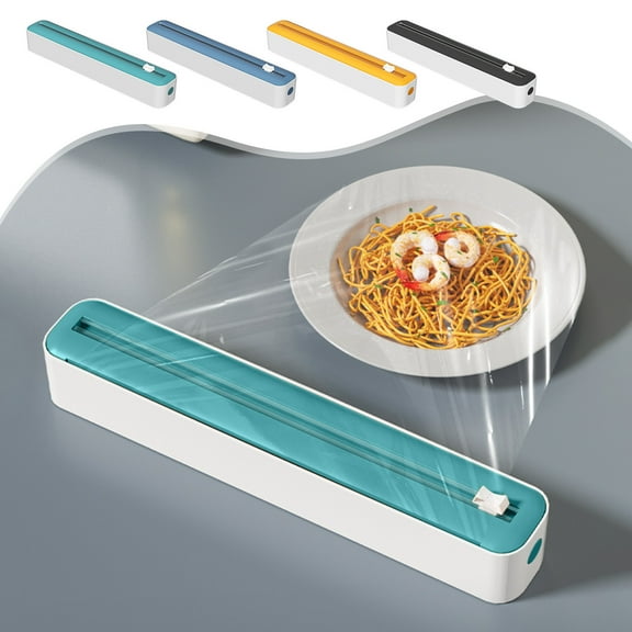 Plastic Wrap Dispenser with Sliding Cutter | Magnetic Wall-Mounted Storage Box | Cling Film, Aluminum Foil, Baking Parchment Organizer | Reusable ABS | Fits 30cm Rolls | Home Kitchen Use