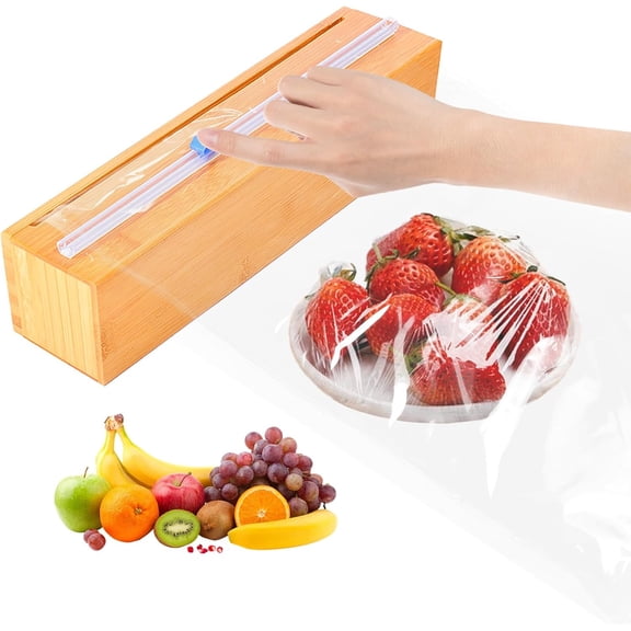 Plastic Wrap Dispenser with Cutter for Aluminum Foil, Plastic Wrap and Wax Paper, Fits 13" RollPlus