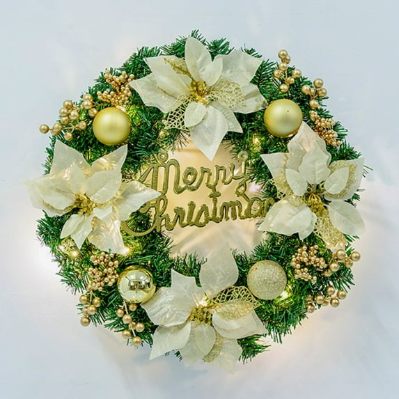 Plastic Wreath Ring for Home Door Wall Decor, Indoor Outdoor Holiday Christmas Decoration with Fashion Elements