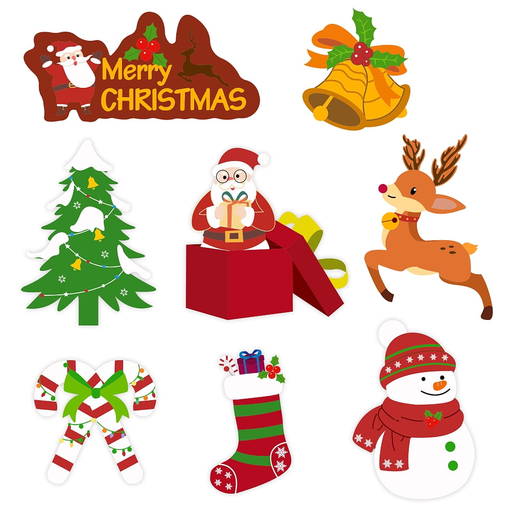 Plastic Yard Signs Display Decorations for Outdoor Garden Decoration Christmas Themed Mixed Shapes Mixed Color 180x160x4mm