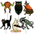 thumbnail image 1 of Plastic Vintage Halloween Yard Signs, 11.5"-12.25", (6/Pkg), 1 of 2