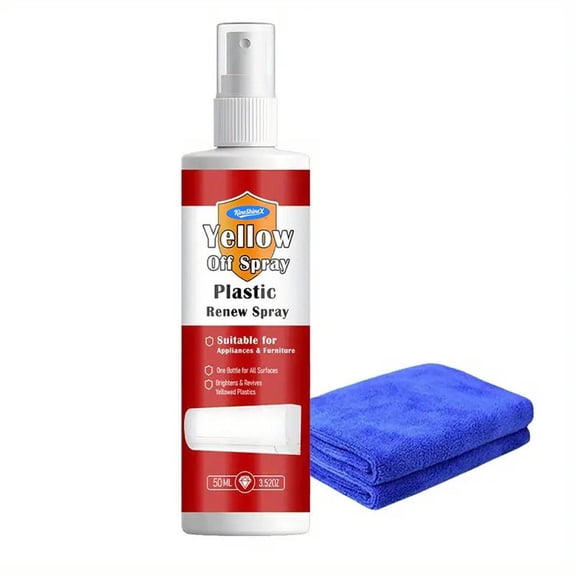 Plastic Yellow-Off Spray Clean Multi Purpose Plastic Yellowing Remover Whitening Repair Agent for Home Appliances, Electronics, Washing Machines,White Revive Restorer for ABS and PVC