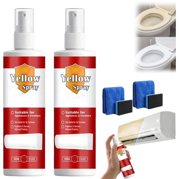 Plastic Yellow-Off Spray Cleaner,Fast-Acting Multi Purpose Plastic Yellowing Remover Spray,Removes Yellow Stains,Restore Clean Appearance
