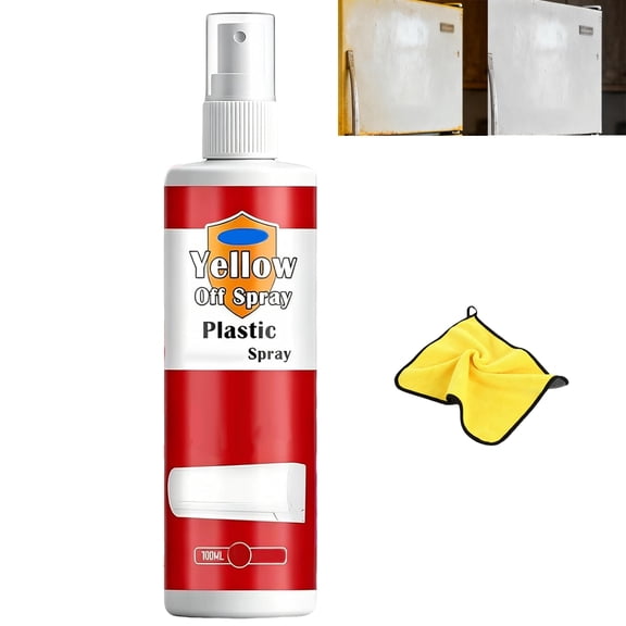 Plastic Yellow-Off Spray Cleaner, Plastic Yellowing Remover, Multi Purpose Plastics Yellowing Remover Spray, Removes Yellow Stains, Restore Cleaner Appearance (1PC)