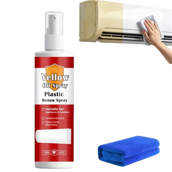Plastic Yellow-Off Spray Cleaner - Renew Plastic Yellowing Remover, Air Conditioner Cleaner Spray