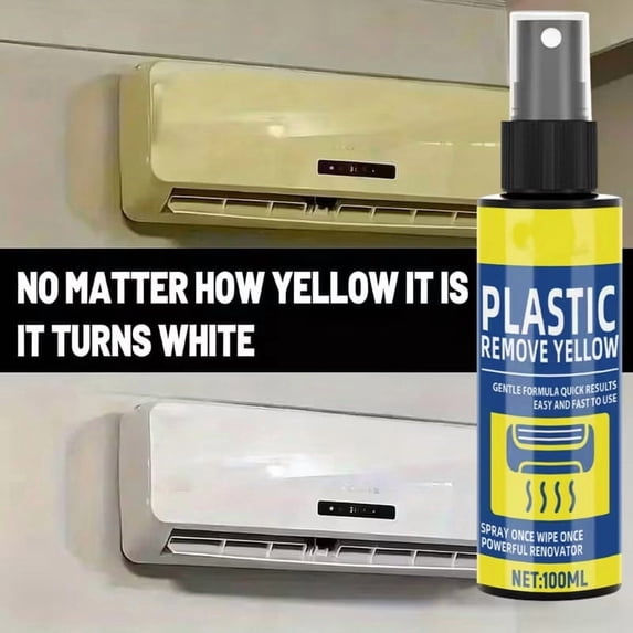 Plastic Yellowing Remover Spray, 100ml Restoration Liquid For Car Interiors, Whiteness Reviver For Home Appliances, Electronics Surface Cleanser, Clear Plastic Restorer