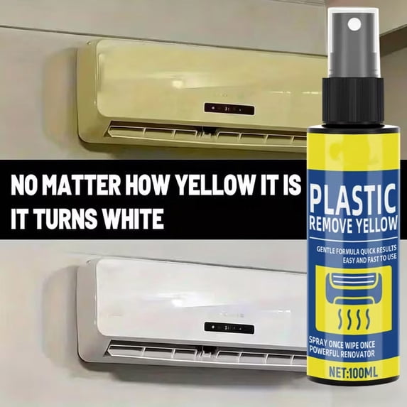 Plastic Yellowing Remover Spray 100ml for Clear Plastic Restoration on Car Interiors Appliances Electronics(E)