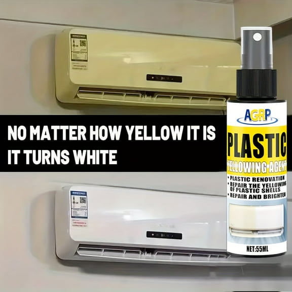 Plastic Yellowing Remover Spray - Fast Restoration for Headlights, AC Units & Electronics - Anti-Yellowing Protection for PVC, Acrylic, ABS, Plexiglass Surfaces - Safe Cleaner for Automotive & Home