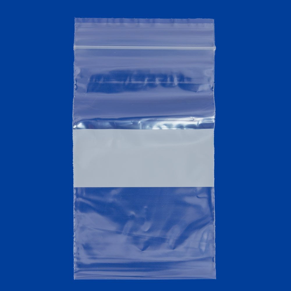 Plastic Ziplock Bag with White Block 4x6 (Package of 100)