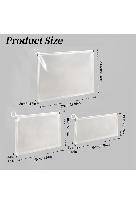 Plastic Zipper Document Envelope Card Holder Case Receipt Organizer Home Office File Storage Accessory